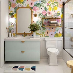 Цветная и яркая ванная комната: как преобразить санузел в Легостаево - legostaevo.mebel54.com | фото