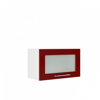 Бруклин ШВГС 600 Шкаф верхний горизонтальный со стеклом (Бетон белый/корпус Белый) в Легостаево - legostaevo.mebel54.com | фото
