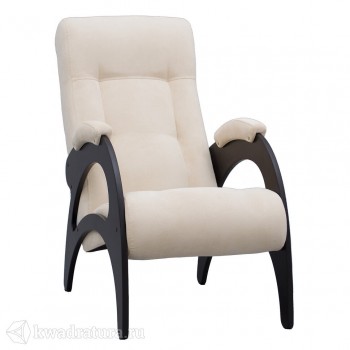 Кресло для отдыха Неаполь Модель 9 без лозы (Венге-эмаль/Ткань Ваниль Verona Vanilla) в Легостаево - legostaevo.mebel54.com | фото