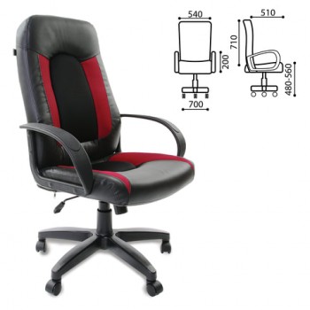 Кресло офисное BRABIX Strike EX-525 (черно-красный) в Легостаево - legostaevo.mebel54.com | фото