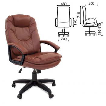 Кресло офисное BRABIX Trend EX-568 (коричневый) в Легостаево - legostaevo.mebel54.com | фото