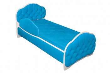 Кровать 170 Гармония 84 Ярко-голубой (мягкий бортик) в Легостаево - legostaevo.mebel54.com | фото