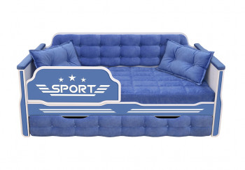 Кровать 180 серии Спорт 1 ящик 85 Синий (подушки) в Легостаево - legostaevo.mebel54.com | фото