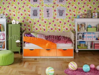 Кровать Бабочки 1,6м (Оранжевый металлик) в Легостаево - legostaevo.mebel54.com | фото