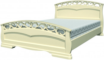 Кровать Грация-1 из массива сосны 1600*2000 Слоновая кость в Легостаево - legostaevo.mebel54.com | фото