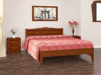 Кровать Карина-7 из массива сосны 1200*2000 Орех в Легостаево - legostaevo.mebel54.com | фото