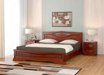 Кровать Карина-7 из массива сосны 1400*2000 Орех в Легостаево - legostaevo.mebel54.com | фото