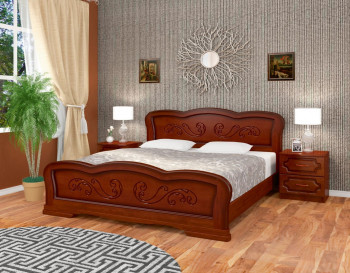 Кровать Карина-8 из массива сосны 1600*2000 Орех в Легостаево - legostaevo.mebel54.com | фото