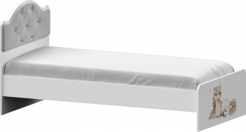 Кровать Каспер с мягкой спинкой и фотопечатью (900х2000) Белый в Легостаево - legostaevo.mebel54.com | фото
