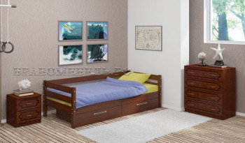 Кровать одинарная ГЛОРИЯ из массива сосны  900*2000 (Орех) в Легостаево - legostaevo.mebel54.com | фото