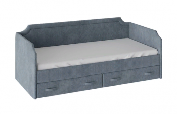 Кровать с мягкой обивкой и ящиками «Кантри» Тип 1 (900) (Замша синяя) в Легостаево - legostaevo.mebel54.com | фото