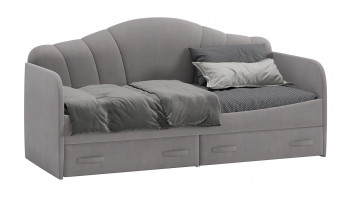 Кровать с мягкой спинкой и ящиками «Сабрина» 900 Светло-серый в Легостаево - legostaevo.mebel54.com | фото