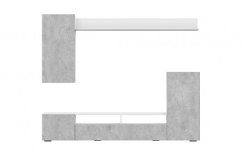 Мебель для гостиной МГС 4 (Белый/Цемент светлый) в Легостаево - legostaevo.mebel54.com | фото
