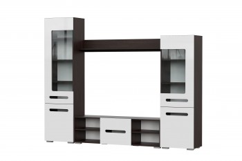 Мебель для гостиной МГС 6 (Исполнение 1/Венге/Белый глянец) в Легостаево - legostaevo.mebel54.com | фото